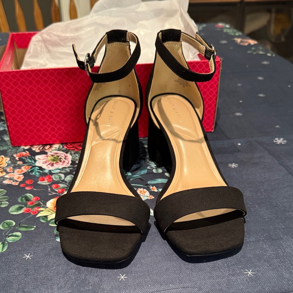 Black Ankle Strap Heels